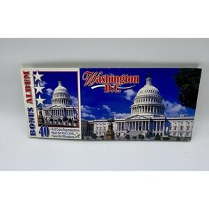 2002 "Washington D.C." Postcard Booklet 40 Full Color Post Cards With Miniatures